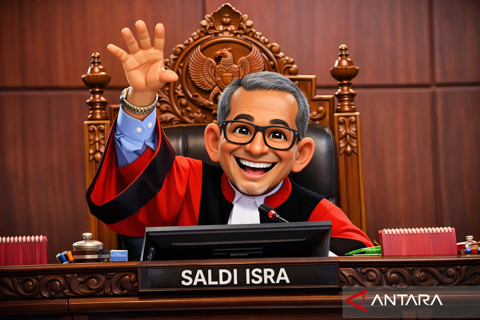 Saldi Isra Tegur Refly Harun dalam Sidang Uji Materi KUHP dan UU ITE di Mahkamah Konstitusi.